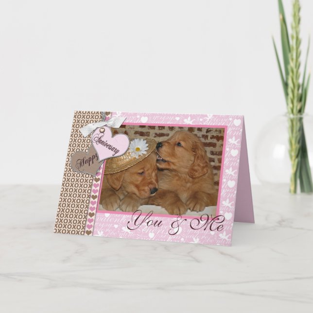 Golden Retriever Hochzeitstag Karte (Vorderseite)