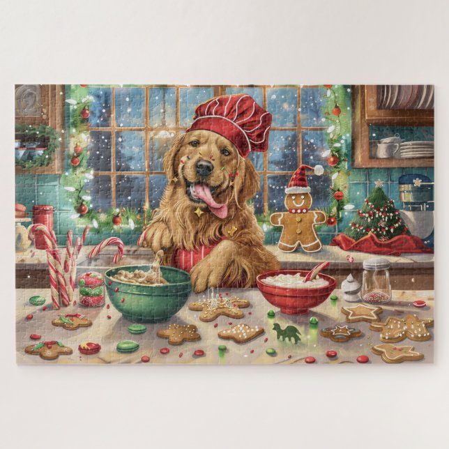 Golden Retriever Holiday Baking: Feierliche Weihna (Horizontal)