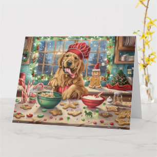 Golden Retriever Holiday Baking: Feierliche Weihna Karte