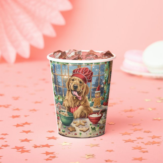 Golden Retriever Holiday Baking: Feierliche Weihna Pappbecher (Insitu)