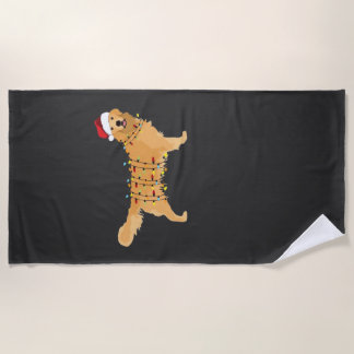 Golden Retriever Holiday Christmas Light Essential Strandtuch