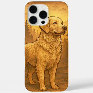 Golden Retriever Holzschnitzel Print iPhone 16 Pro Max Hülle