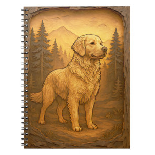 Golden Retriever Holzschnitzel Print Notizblock