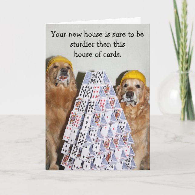 Golden Retriever House of Cards Neue Zuhause Karte (Vorderseite)