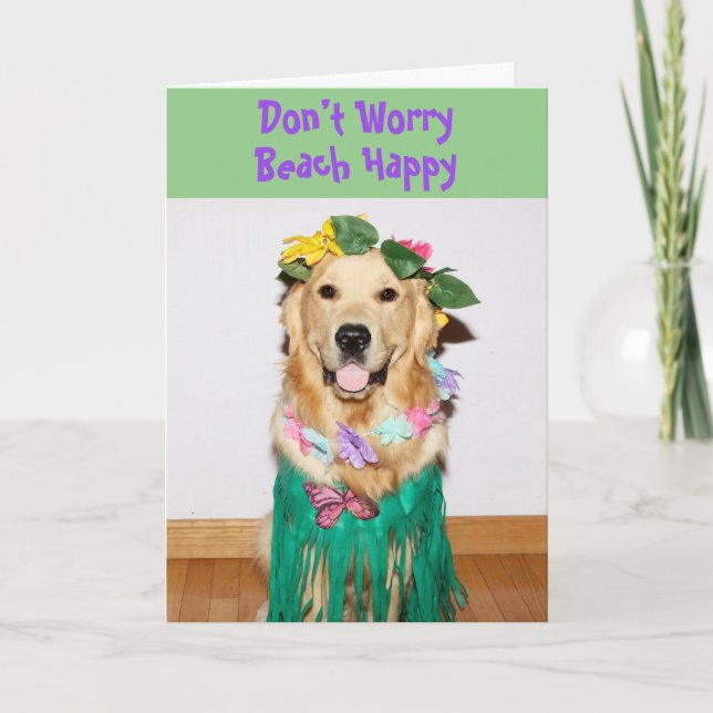 Golden Retriever Hula Gute Reise Karte (Vorderseite)