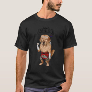 Golden Retriever Hund als Muay Thai Kickbox-Champi T-Shirt