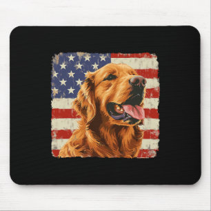 Golden Retriever Hund Amerika Flagge Shirt Unabhän Mousepad