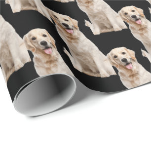 Golden Retriever Hund auf schwarz Geschenkpapier
