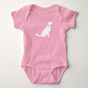 Golden Retriever Hund Baby Shower Pink Strampler