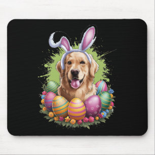 Golden Retriever Hund Bunny Oars Ostereier Frühjah Mousepad