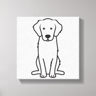 Golden Retriever Hund Cartoon Leinwanddruck