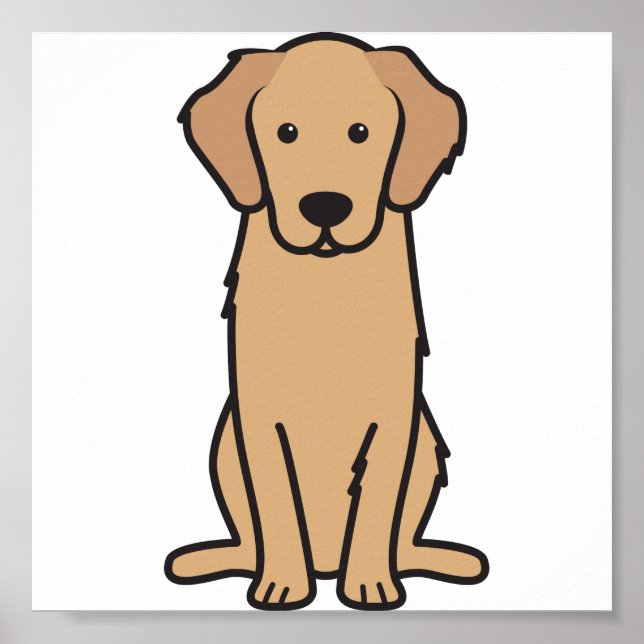 Golden Retriever Hund Cartoon Poster (Vorne)