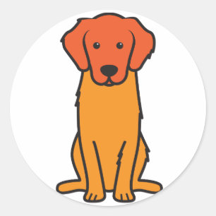Golden Retriever Hund Cartoon Runder Aufkleber