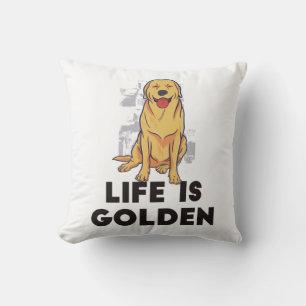 Golden Retriever Hund - Das Leben ist golden Kissen