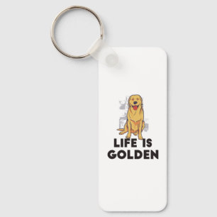 Golden Retriever Hund - Das Leben ist golden Schlüsselanhänger