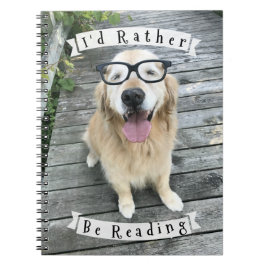Golden retriever-Hund, den ich vielmehr lesen Notizblock