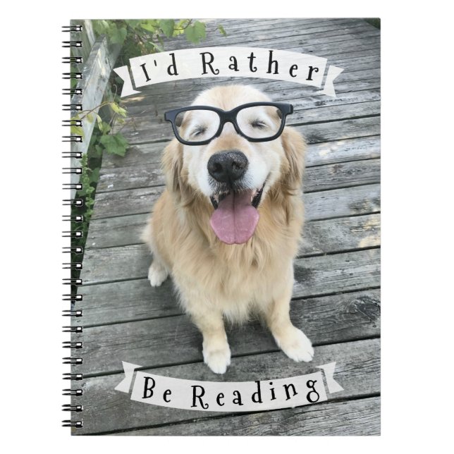 Golden retriever-Hund, den ich vielmehr lesen Notizblock (Vorderseite)