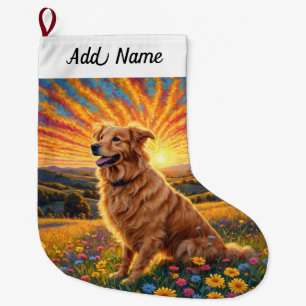 Golden Retriever Hund Großer Weihnachtsstrumpf