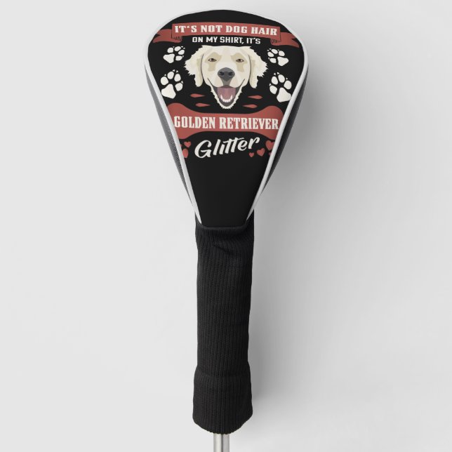 Golden Retriever Hund Hair Glitzer Golf Headcover (Vorderseite)