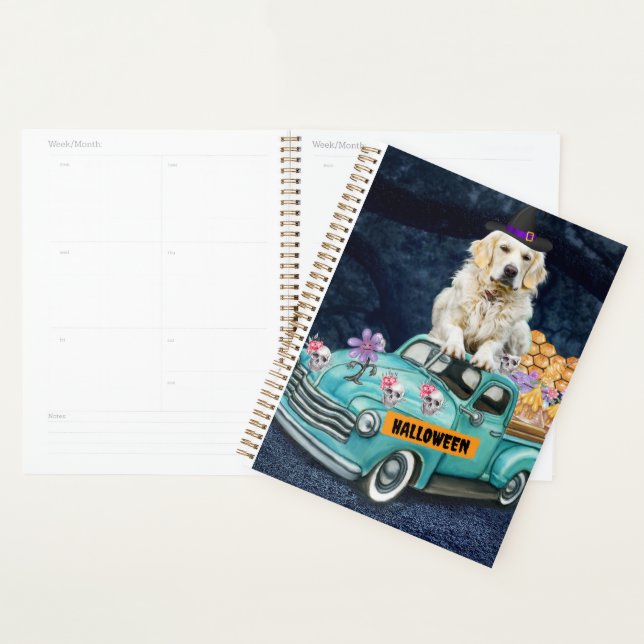 Golden Retriever Hund Halloween LKW Beängstigende  Planer (Anzeige)