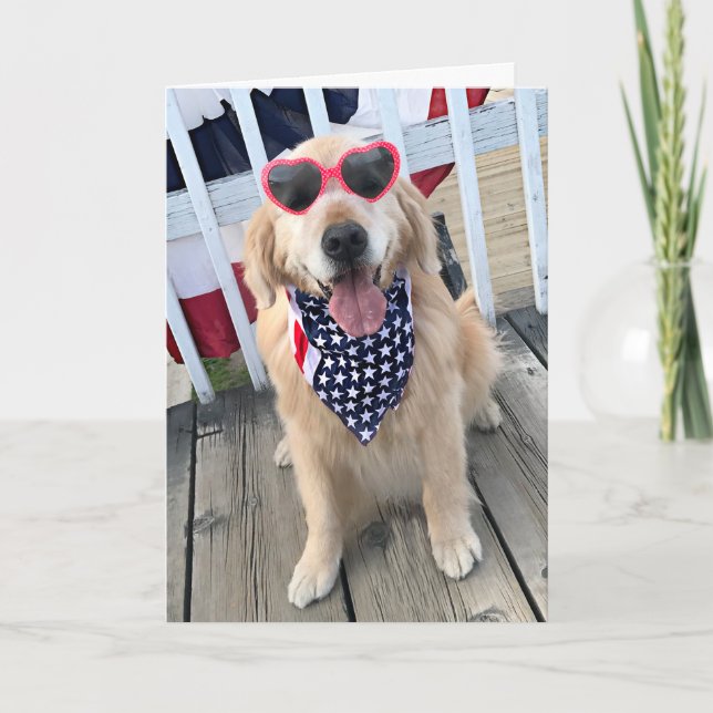 Golden retriever-Hund in den Karte (Vorderseite)