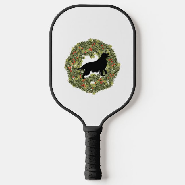 Golden Retriever Hund in Schatten Silhouette Pickleball Schläger (Vorderseite)
