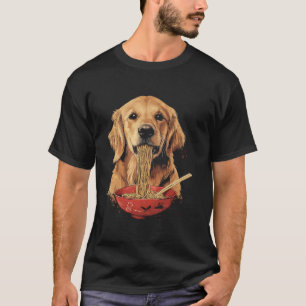 Golden Retriever Hund isst Ramen-Nudeln T-Shirt