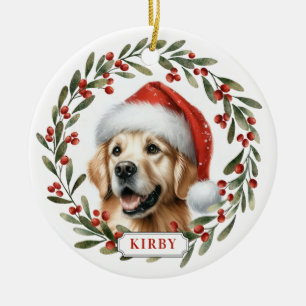 Golden Retriever Hund Keramik-Kreis-Ornament Keramik Ornament