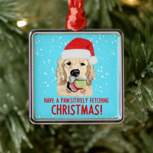 Golden Retriever Hund Keramik Weihnachtsbaumschmuc Ornament Aus Metall
