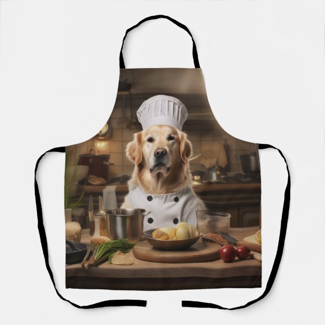 Golden Retriever Hund Koch Schürze (Vorderseite)