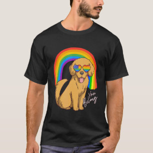 Golden Retriever Hund Lgbt Regenbogenbrille Stolz T-Shirt