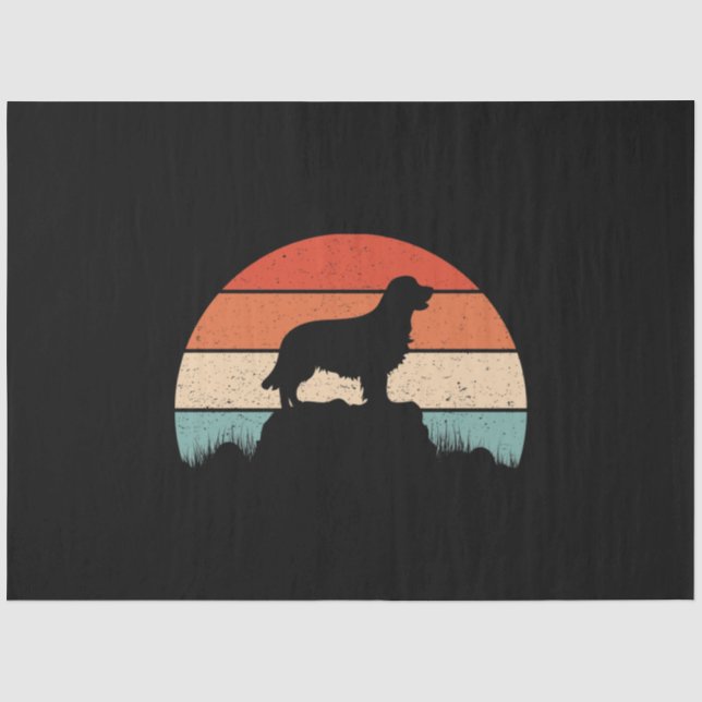 Golden Retriever Hund Lover Retro Sunset Seidenpapier (Vorderseite)
