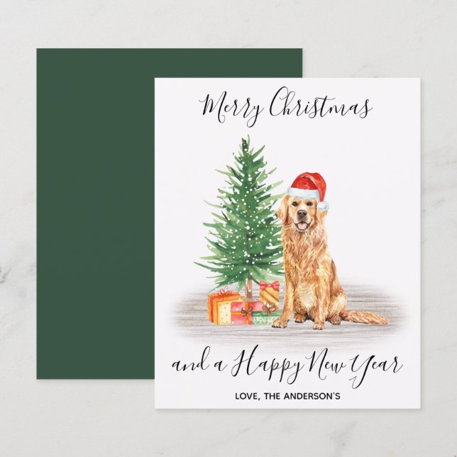 Golden Retriever Hund Lover Weihnachtskarte (Vorne/Hinten)