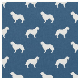 Golden Retriever Hund Marine Blue Silhouette Stoff