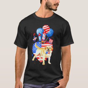 Golden Retriever Hund Merica 4. Juli Amerikanische T-Shirt