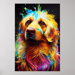 Golden Retriever Hund Niedliches liebliches Tier Poster