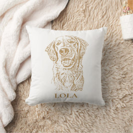 Golden Retriever Hund Personalisiert Zeichnend Han Kissen