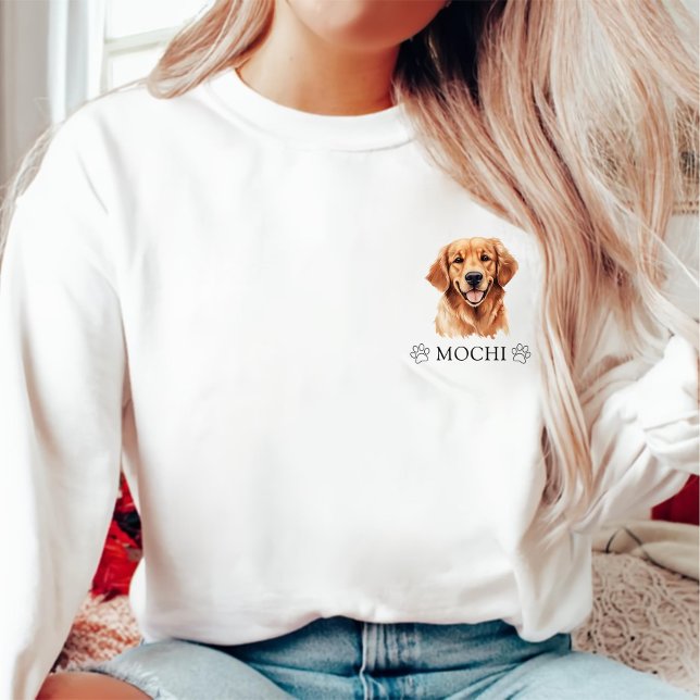 Golden Retriever Hund Personalisiert Zeichnend Han Sweatshirt (Von Creator hochgeladen)