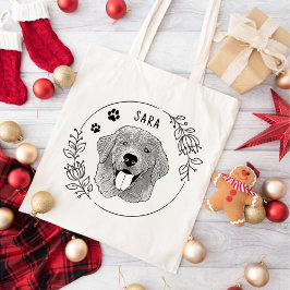 Golden Retriever Hund Personalisiert Zeichnend Han Tragetasche