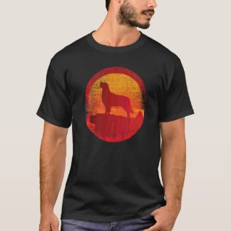 Golden Retriever Hund Retro Sonnenuntergang T-Shirt