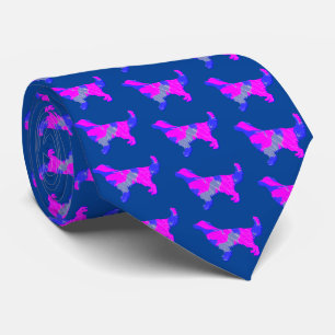 Golden Retriever Hund Rosa Silhouette Blaue Halskr Krawatte