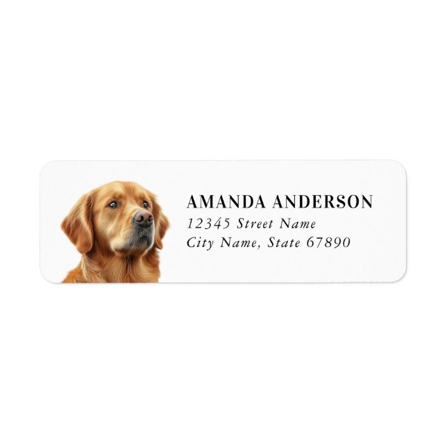 Golden Retriever Hund Rücksendeadressen-Aufkleber (Vorne)
