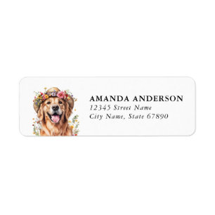 Golden Retriever Hund Rücksendeadressetiketten