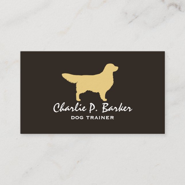 Golden Retriever Hund Silhouette Business Card Visitenkarte (Vorderseite)