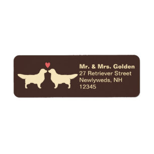Golden Retriever Hund Silhouetten mit Herz Paar