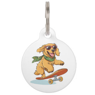 Golden Retriever Hund Skateboarding Haustiermarke
