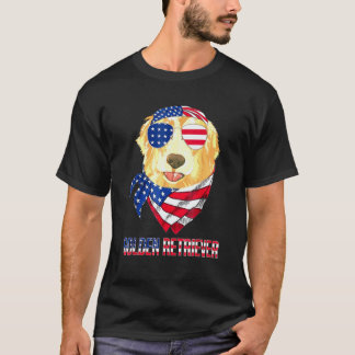 Golden Retriever Hund Sonnenbrille Amerikanische F T-Shirt