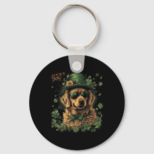 Golden Retriever Hund - St. Patrick's Day Saint Pa Schlüsselanhänger