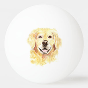 Golden Retriever Hund Tier Aquarell Tischtennisball