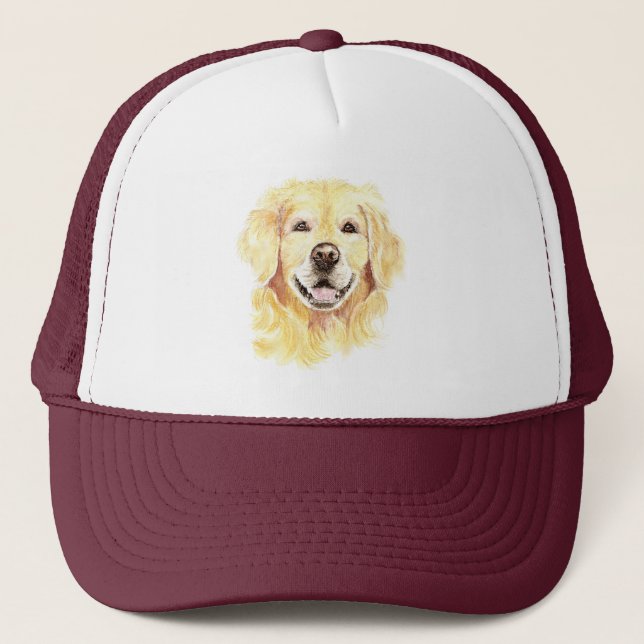 Golden Retriever Hund Tier Kunst, Dichtung und Mus Truckerkappe (Vorderseite)